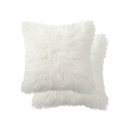 OCEANTAILER Home Roots Beddings  Faux Fur Pillow, Off White - 18 x 18 in., 2PK 332242